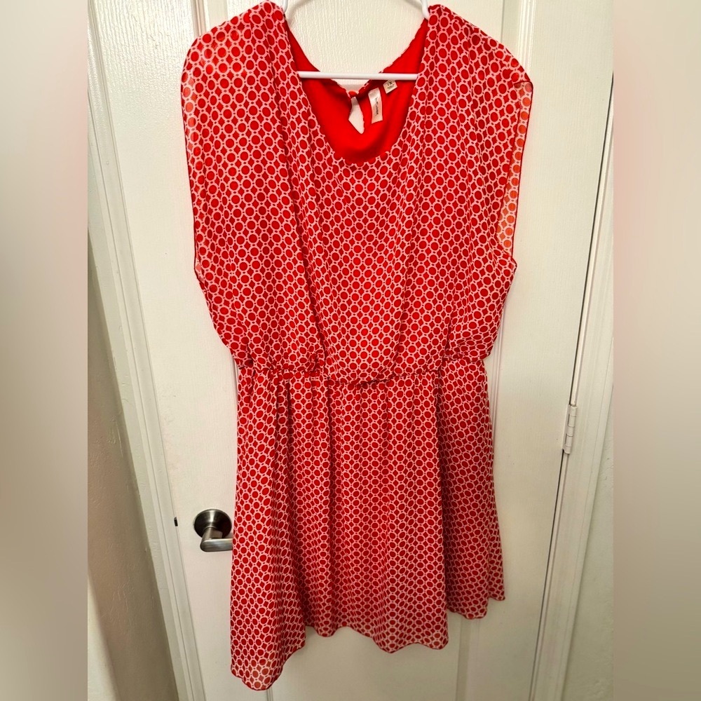 Tacera Red Dolman Sleeve Midi Sundress